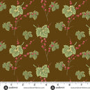 AND Jingle Bell - 10345-N Leaves and Berries Dark Chocolate - Cotton Fabric
