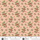 AND Jingle Bell - 10351-E Holly Branch Strawberry Creme - Cotton Fabric