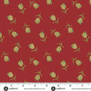 AND Jingle Bell - 10353-R Ornamental Tulips Cranberry - Cotton Fabric