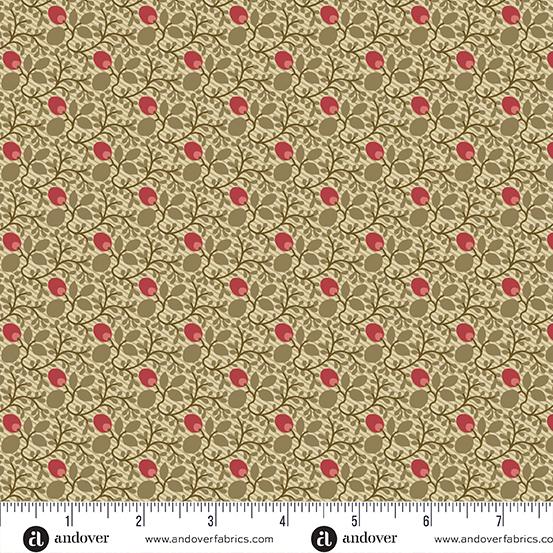 AND Joy Cranberries - A-1044-N Evergreen - Cotton Fabric