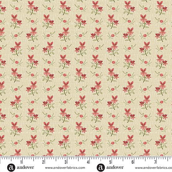 AND Joy Poinsettia - A-1046-E Garland - Cotton Fabric