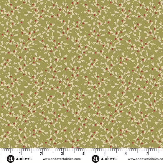 AND Joy Snow Tracks - A-1054-G Spruce - Cotton Fabric