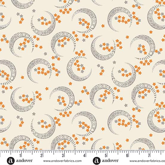 AND Midnight Moon Crescent Moon - 1528-L Dawn - Cotton Fabric