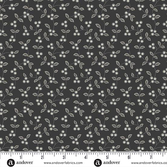 AND Midnight Moon Vine - 1530-K Soot - Cotton Fabric