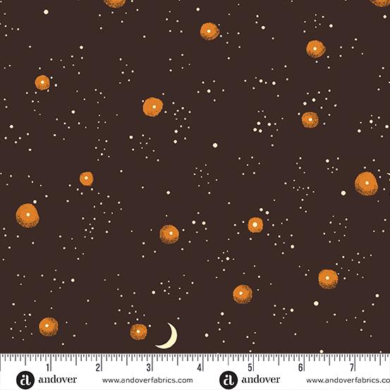 AND Nevermore Galaxy with Moon - A-1078-K Black - Cotton Fabric