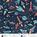 AND Orbit Rockets - MU-249-B Blue - Cotton Fabric