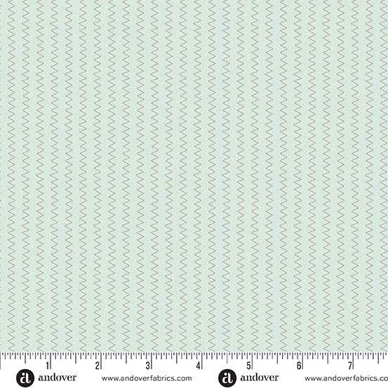 AND Sewing Bird Zig Zag - 1606-B Pool - Cotton Fabric
