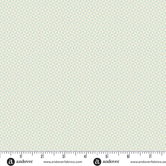 AND Sewing Bird Half Square Triangle - 1609-L Ice - Cotton Fabric