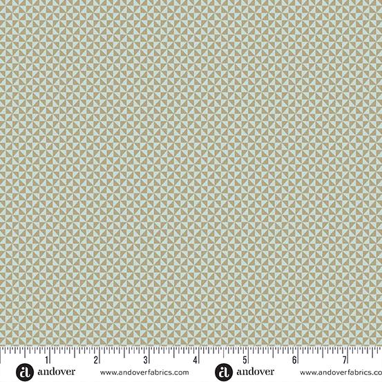 AND Sewing Bird Half Square Triangle - 1609-N Pacific - Cotton Fabric