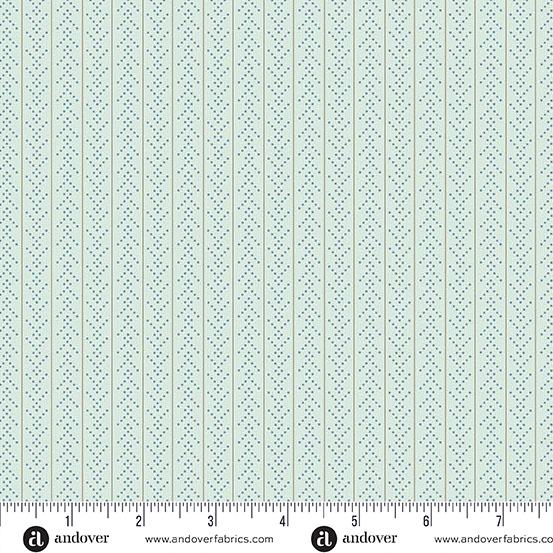 AND Sewing Bird Chevron - 1620-B Seafoam - Cotton Fabric