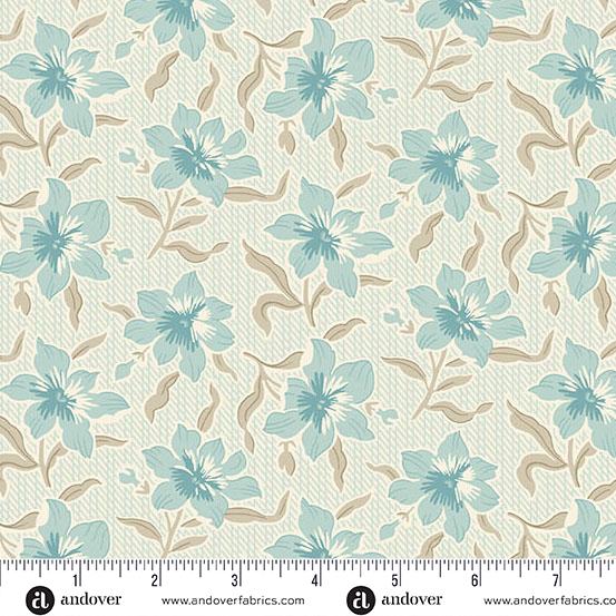 AND Sewing Bird Lilly - 1604-L Water - Cotton Fabric