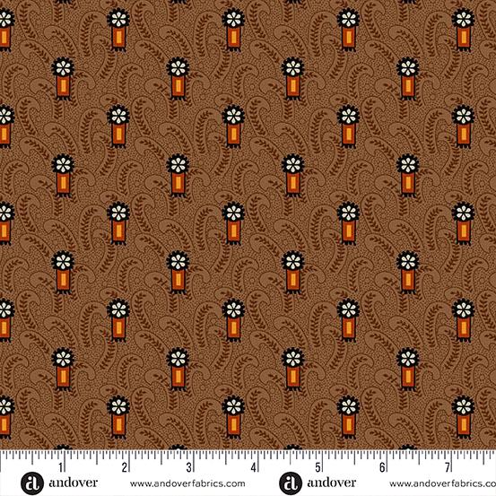 AND Spice Market Paisley Fern - 6024-N Cocoa - Cotton Fabric