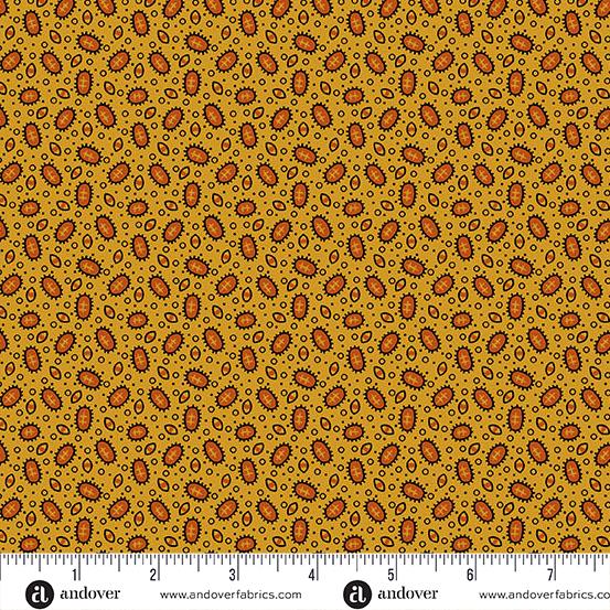 AND Spice Market Sown Seeds - 6017-Y Ginger - Cotton Fabric