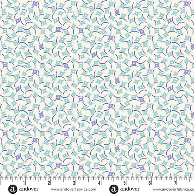 AND Sweet Things Dancing Diamonds - 1638-B Blue - Cotton Fabric