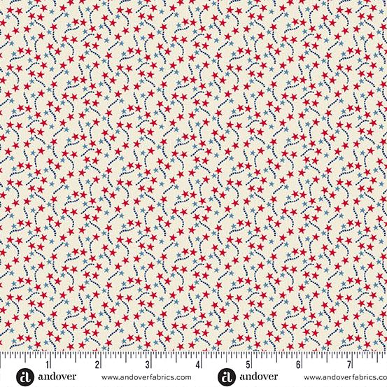 AND Tradition Calico Stars - A-1326-L White - Cotton Fabric