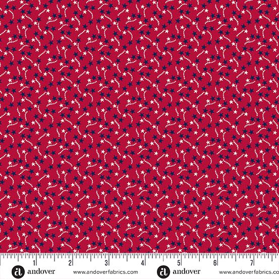 AND Tradition Calico Stars - A-1326-R Red - Cotton Fabric