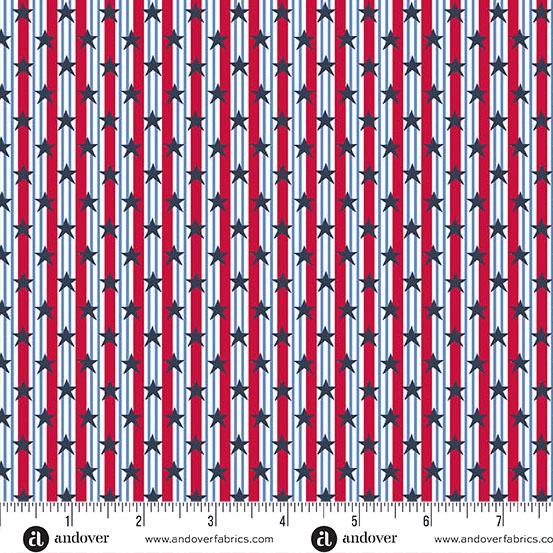AND Tradition Stars and Stripes - A-1324-R Red - Cotton Fabric