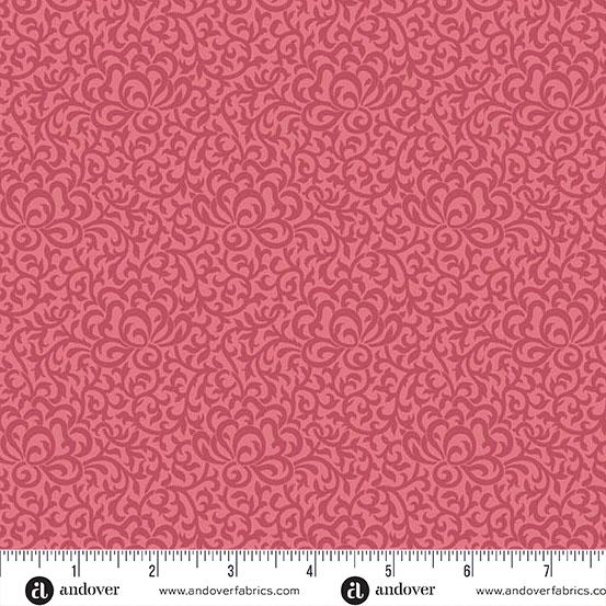 AND Wildflower Cottage Garden Gate - 1599-R Poppy - Cotton Fabric