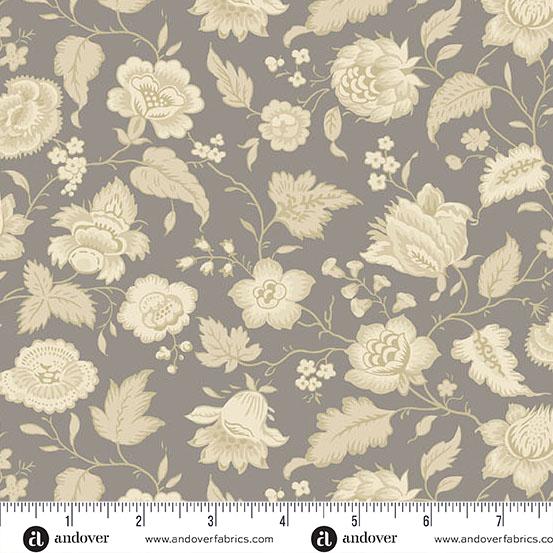 AND Wildflower Cottage Quaint - 1592-C Pewter - Cotton Fabric