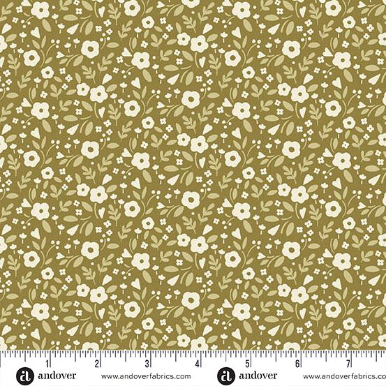 AND A Woodsy Cottage Little Darling - A-1369-G Olive Green - Cotton Fabric