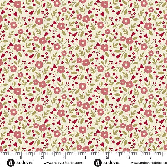 AND A Woodsy Cottage Little Darling - A-1369-L Warm White - Cotton Fabric