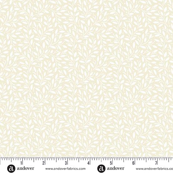 AND A Woodsy Cottage Little Leaves - A-1370-L Magnolia - Cotton Fabric