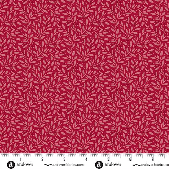 AND A Woodsy Cottage Little Leaves - A-1370-R Strawberry - Cotton Fabric