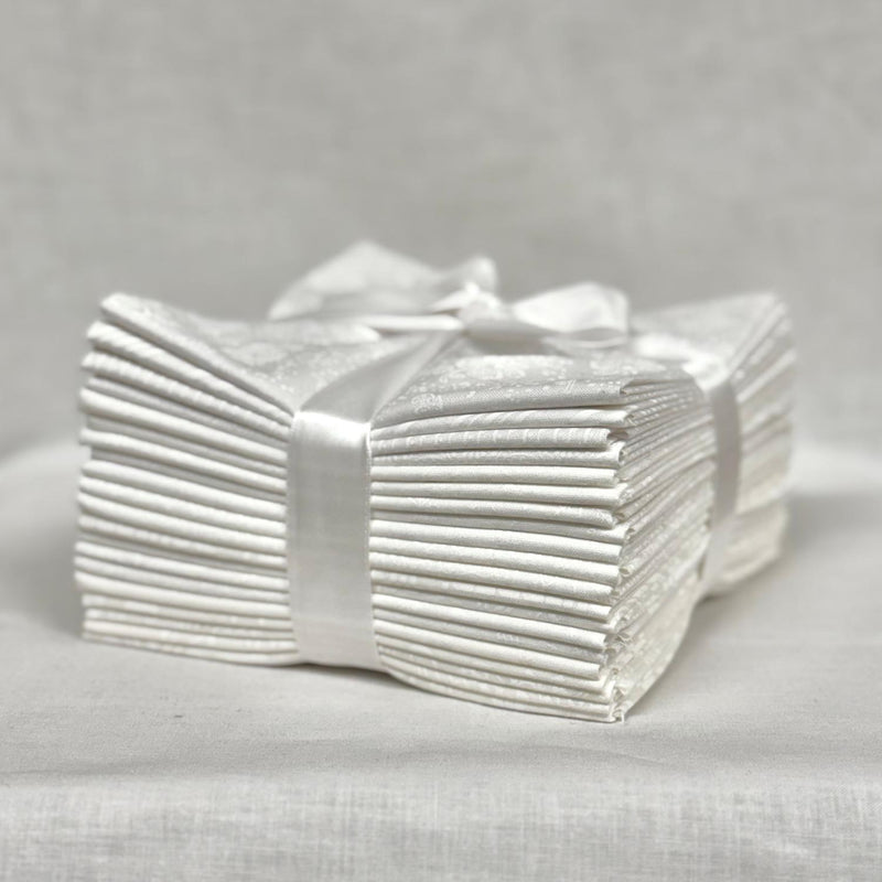 Assorted White On White Fat Quarter Bundle - 20 Fat Quarters - Precut