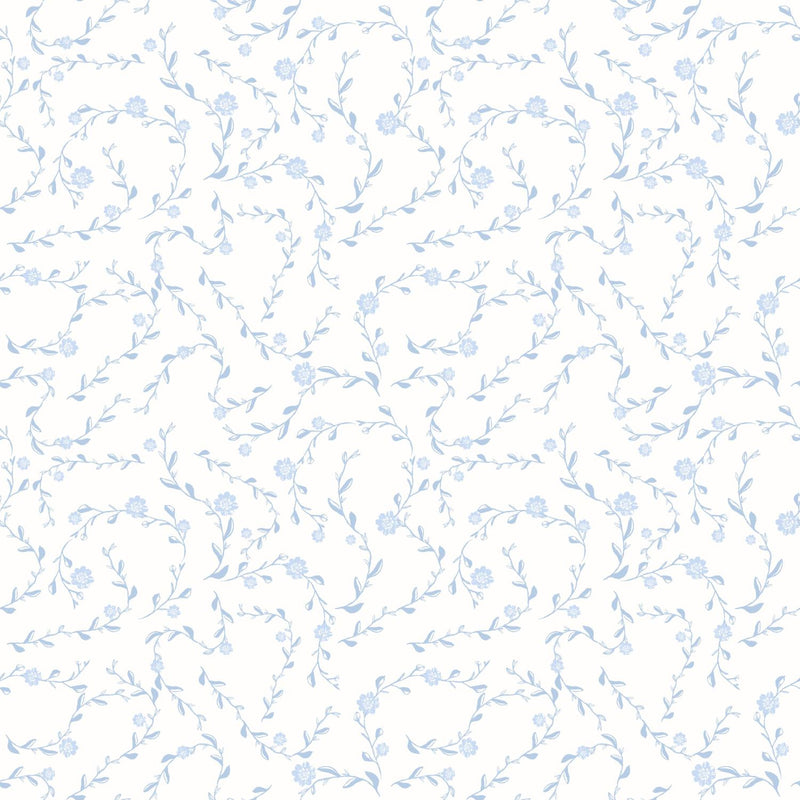 BF Butter Knit Floral Allover - FT202508291 Blue - Dress & Apparel Fabric