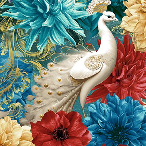 BLK Alabaster Wings - 3857-77 Teal - Cotton Fabric