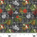 BLK Be Merry and Shine Bright - 4117-95 Charcoal - Cotton Fabric