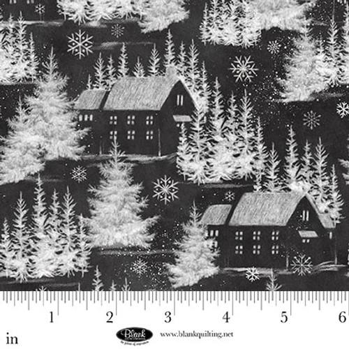 BLK Be Merry and Shine Bright - 4118-95 Charcoal - Cotton Fabric