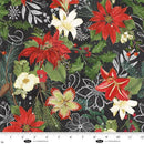BLK Be Merry and Shine Bright - 4120-95 Charcoal - Cotton Fabric