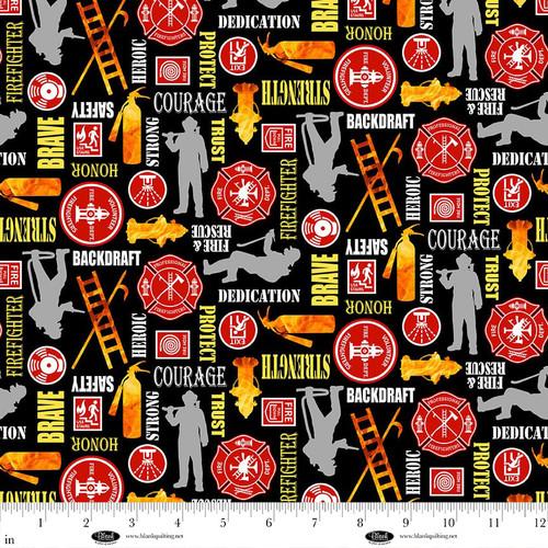 BLK Fire Alarm - 4096-99 Black - Cotton Fabric