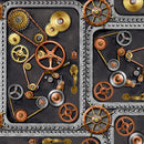 BLK Full Steam Ahead Digital - 3925-95 Charcoal - Cotton Fabric