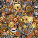 BLK Full Steam Ahead Digital - 3928-90 Gray - Cotton Fabric