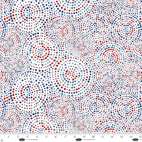 BLK Hexi-Dots 108" - 4185-08 Patriotic - Cotton Fabric