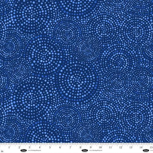 BLK Hexi-Dots 108" - 4185-77 Blue - Cotton Fabric