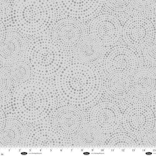 BLK Hexi-Dots 108" - 4185-90 Fog - Cotton Fabric