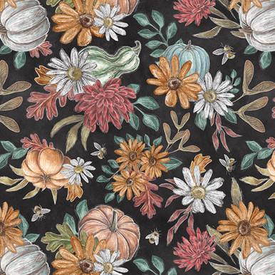 BLK Late Summer Harvest - 3307-99 Charcoal - Cotton Fabric