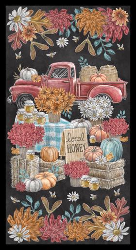BLK Late Summer Harvest Panel - 3314P-99 Charcoal - Cotton Fabric