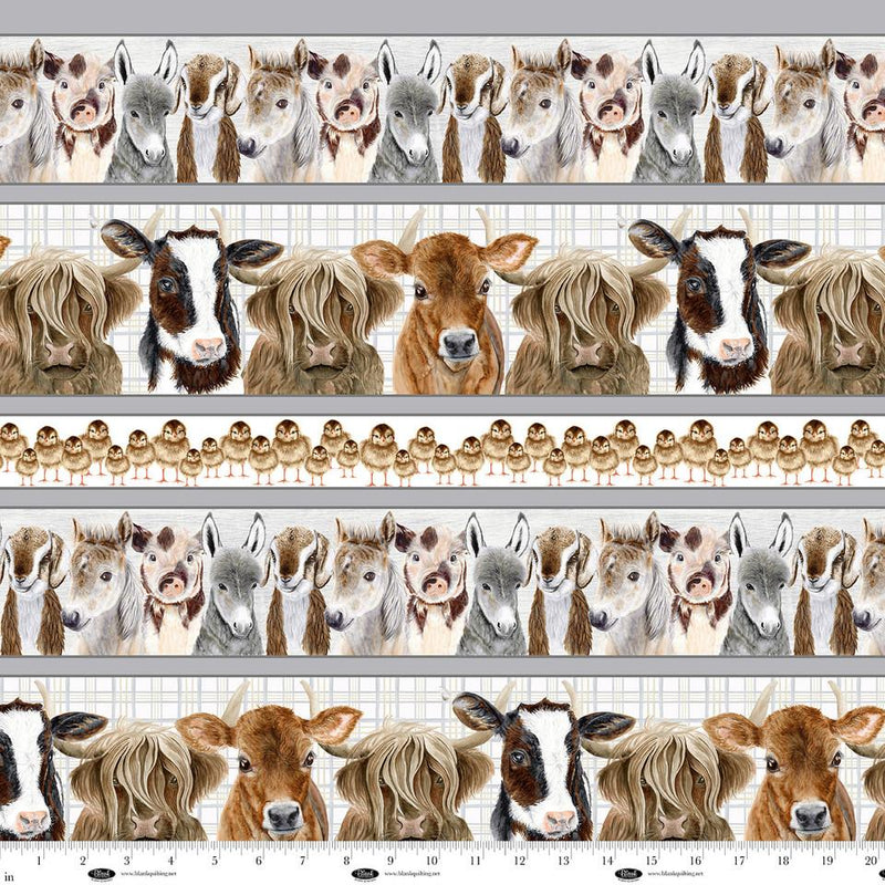 BLK Little Seedlings Farm - 4387-01 White - Cotton Fabric