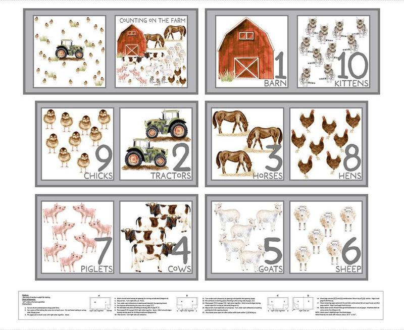 BLK Little Seedlings Farm Panel - 4390P-01 White - Cotton Fabric