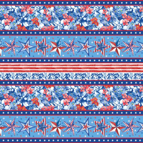BLK Lucky Stars - 3910-75 Med. Blue - Cotton Fabric