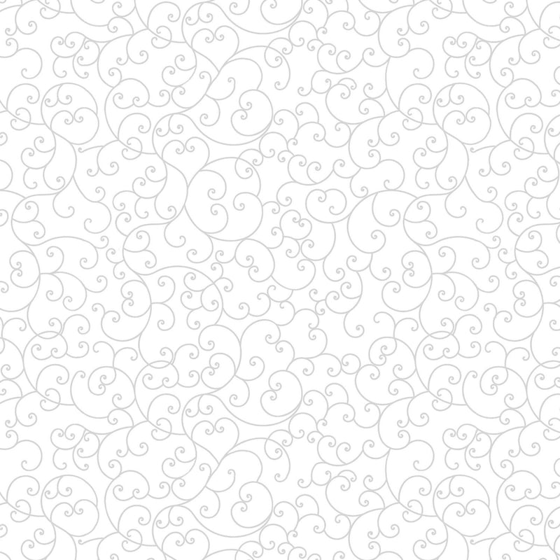 BLK Morning Mist IX - 4323-01W White On White - Cotton Fabric