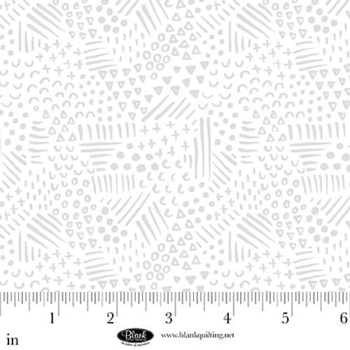 BLK Morning Mist IX - 4329-01W White On White - Cotton Fabric
