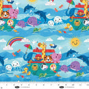 BLK Noah & Friends Noah's Ark - 4578-17 Blue - Cotton Fabric