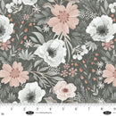 BLK Petals & Pewter - 4566-95 Gray - Cotton Fabric
