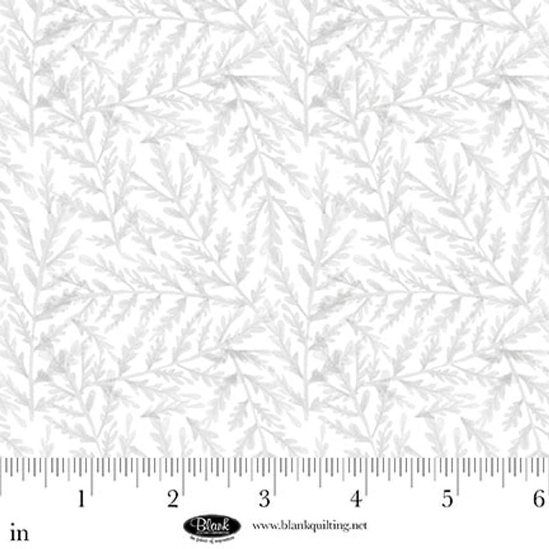 BLK Petals & Pewter - 4567-01 White - Cotton Fabric