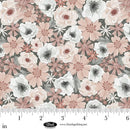 BLK Petals & Pewter - 4571-22 Dusty Rose - Cotton Fabric